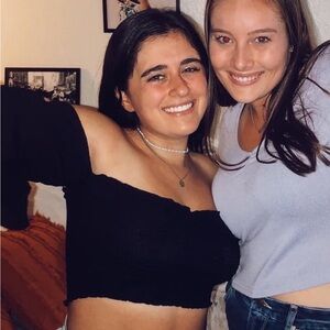 Windsor black long sleeve cropped top